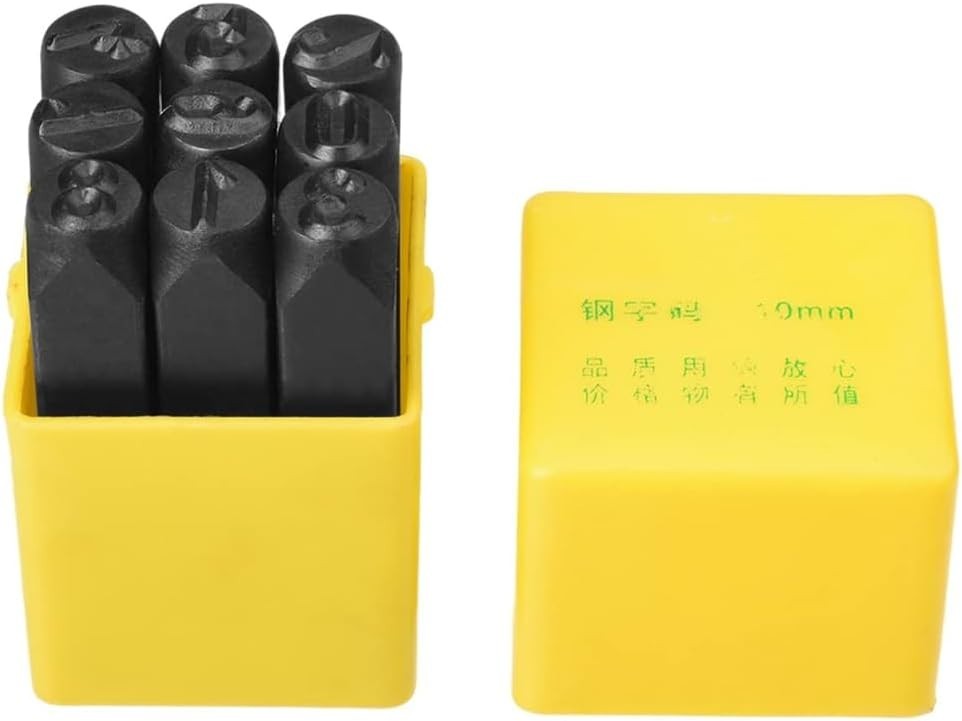Number Stamp Set Numbers (0-8), 3/8" 10Mm,9 Piece Steel Numbers Punch Kit Tools