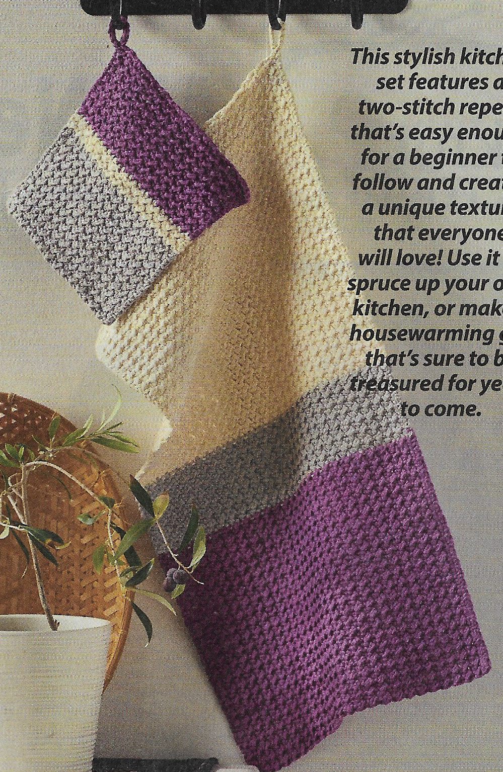Striped Kitchen Set crochet pattern instructions