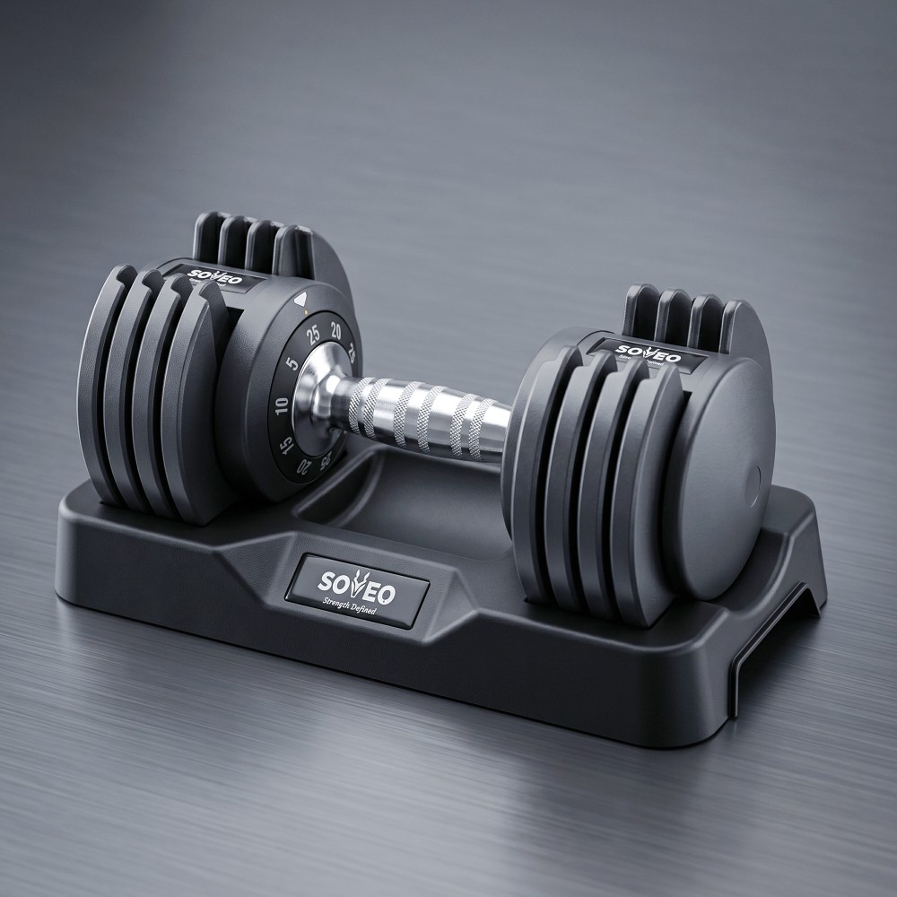 Adjustable Dumbbell Set 10 in 1 25LB/55LB Iron Dumbbells 1 Sec Adjust Lock