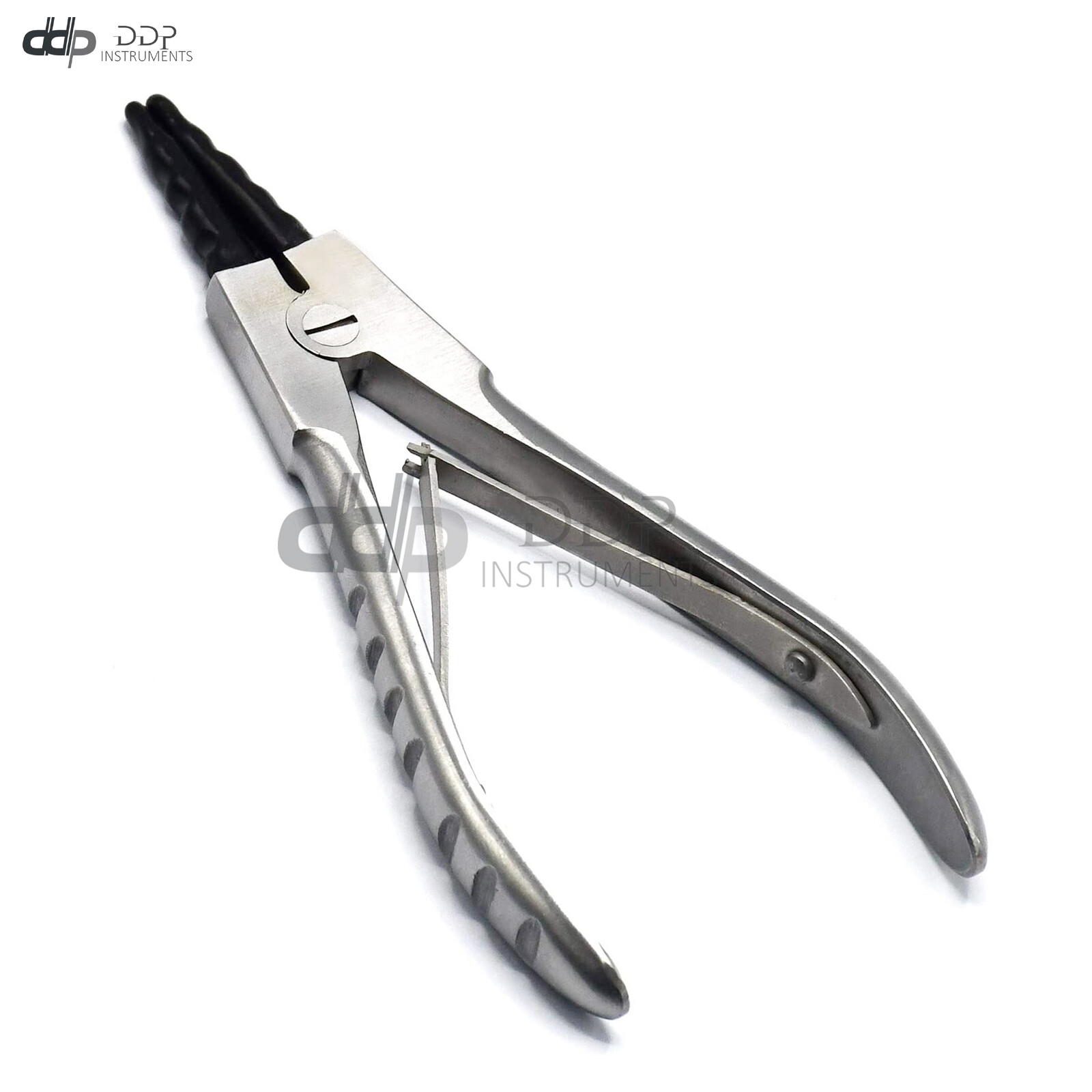 Stainless Steel Ring Opening Pliers Medium 6" Black Rubber Tips