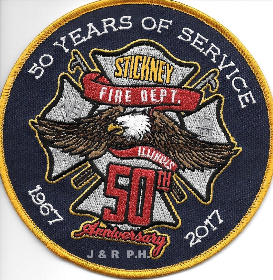 Stickney - 50 Years Service  1967 - 2017, Illinois (4.5" round size) fire patch