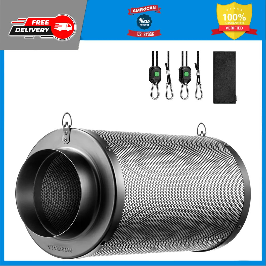 VIVOSUN 4 Inch Pro Carbon Filter 264 CFM with Pre Filter for Inline Fan 4x12...