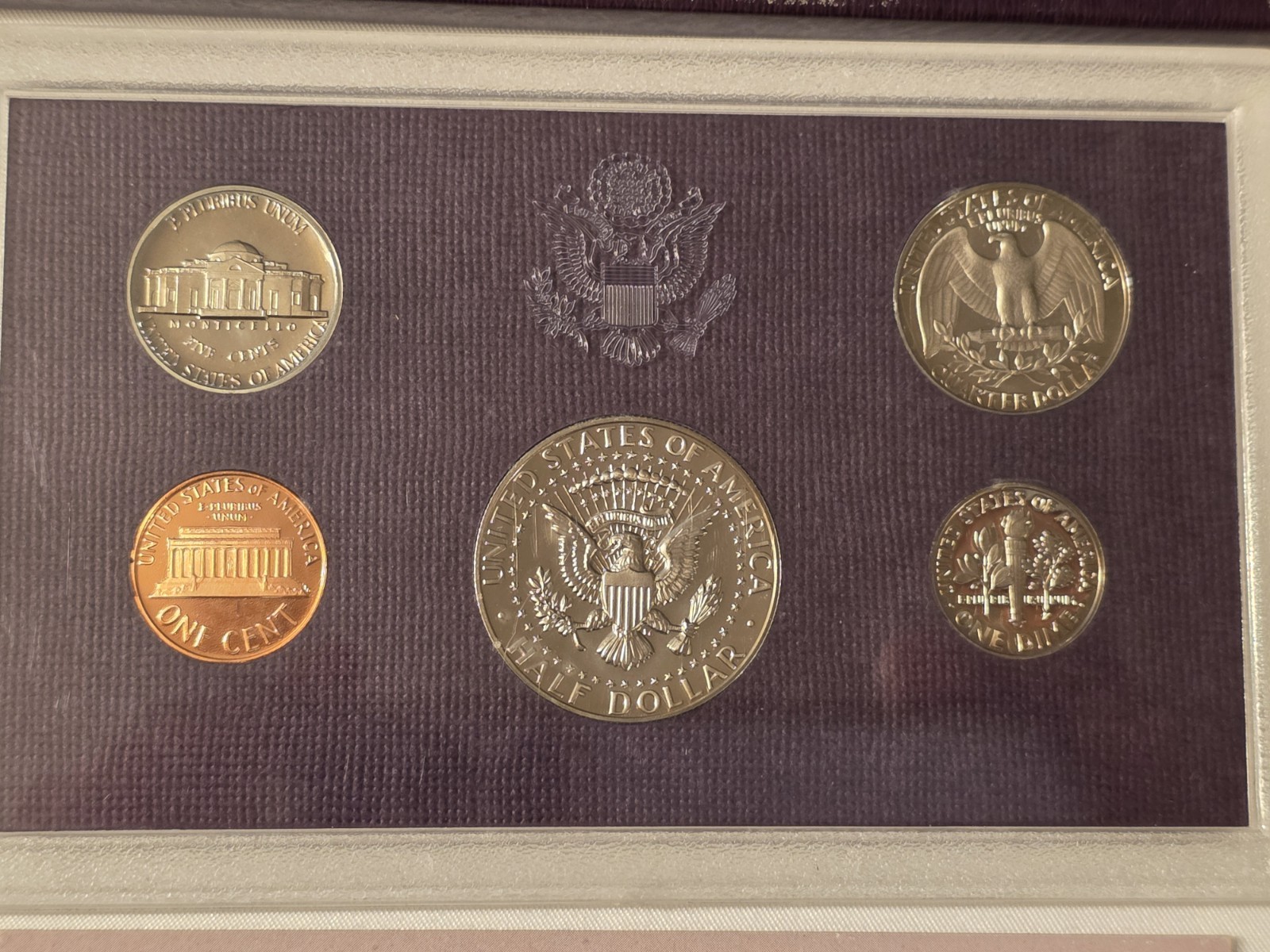 1987-S US Mint Proof Set Original Box with COA, 5 Coins