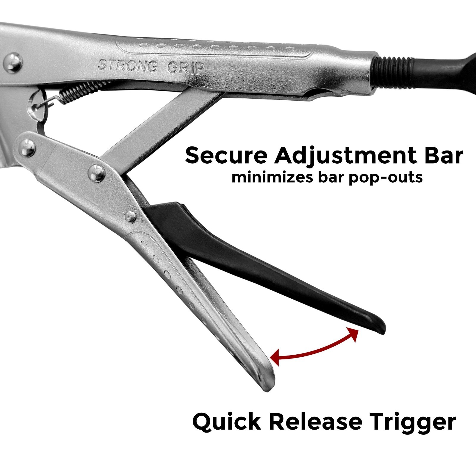 Locking Chain Pliers with 48" Removable Chain, Easy Open Crank Handle, Quick Rel