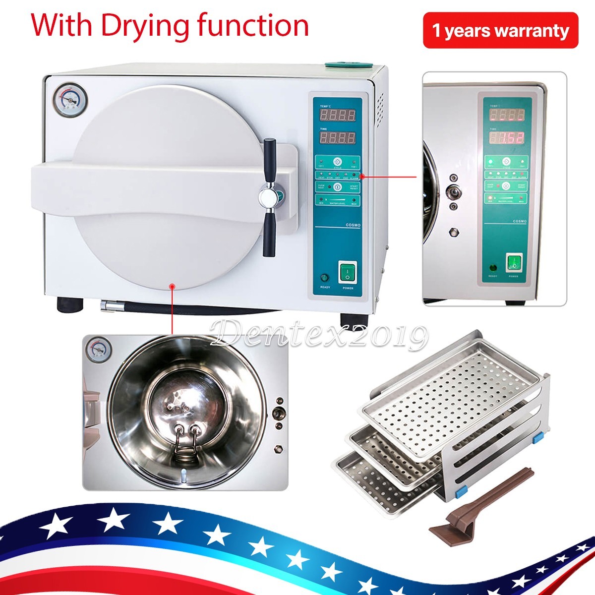 18L Dental Automati Autolave Steam Sterilizer Medial Sterilizition Drying fun