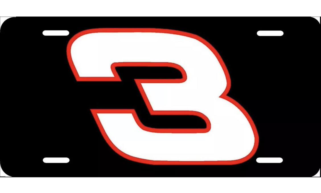 DALE EARNHARDT #3 Nascar Legend -  License Plate New Car Tag Metal Black - USA