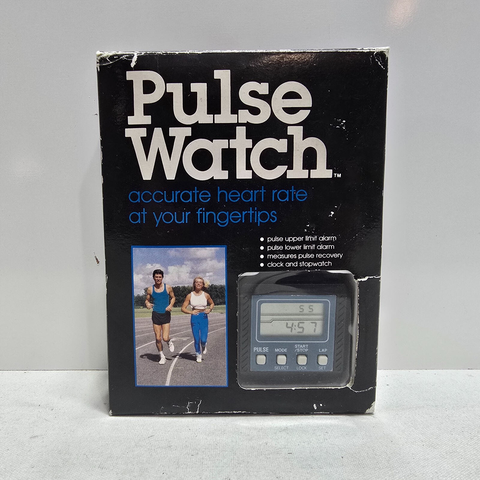 Vtg 80s ELEXIS Digital Pulse Meter Stopwatch - Fingertip Heart Rate Monitor