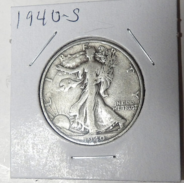 1940-S Walking Liberty Silver Half Dollar F+ San Francisco Mint (42825)