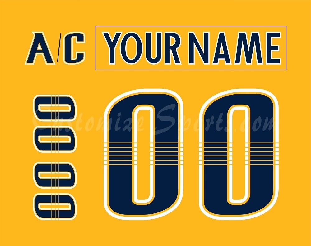 Nashville Predators Customized Number Kit For 2017-Present Home Uniform