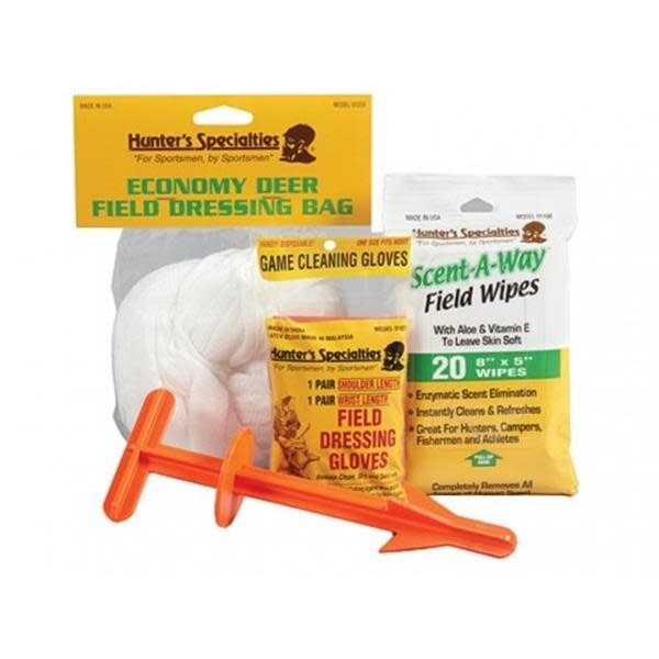 Hunter’s Specialties Game Cleaning Kit Butt Out Wipes Gloves Game Bag New 01172