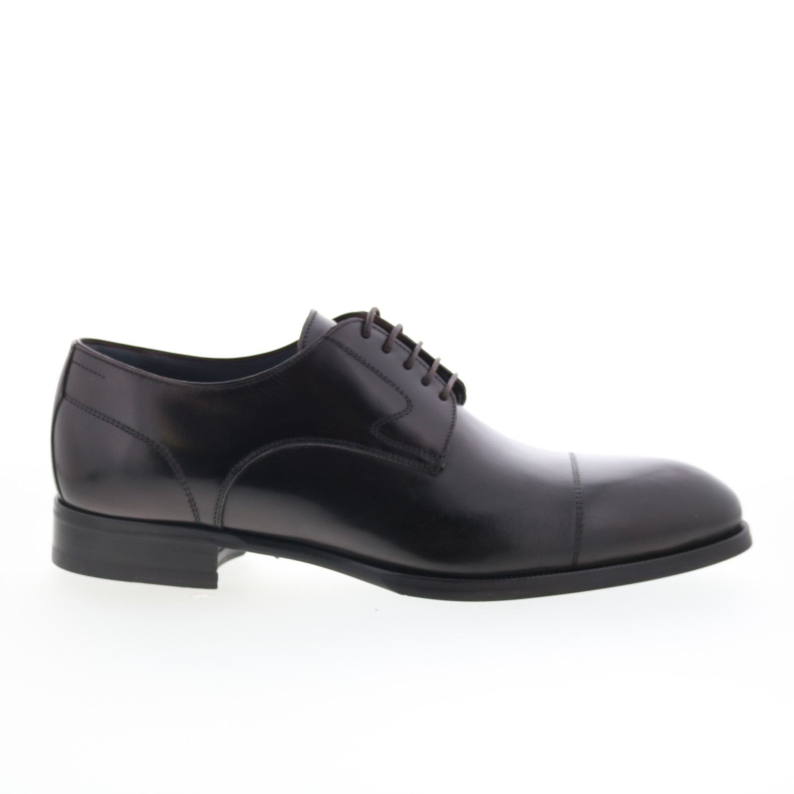 Di Bianco Bergamo Mens Brown Leather Lace Up Oxfords & Lace Ups Cap Toe Shoes 9