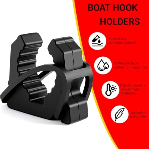 Quick Release Boat Hook Holders with Rubber Spring Strap,Marine Holder 2 Pcs