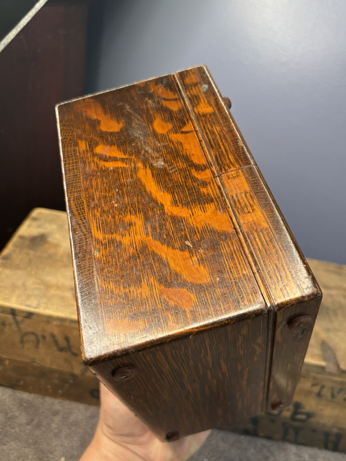 Antique 1920s WESTON D.C. ANTIQUE VOLTMETER, MODEL 45, SOLID OAK 16934