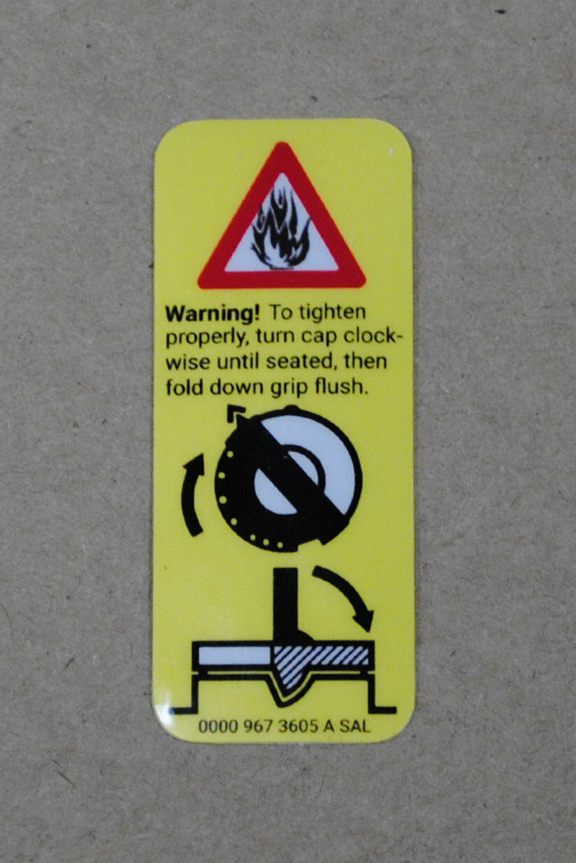 Stihl Gas Cap Pictograph / Decal / Sticker   # 0000 967 3605, # 00009673605