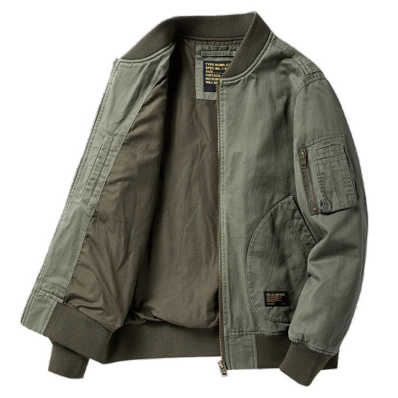 Autumn Winter Mens Bomber Jackets Fashion Men Retro Ma-1 Pilot Baseball Coats Me