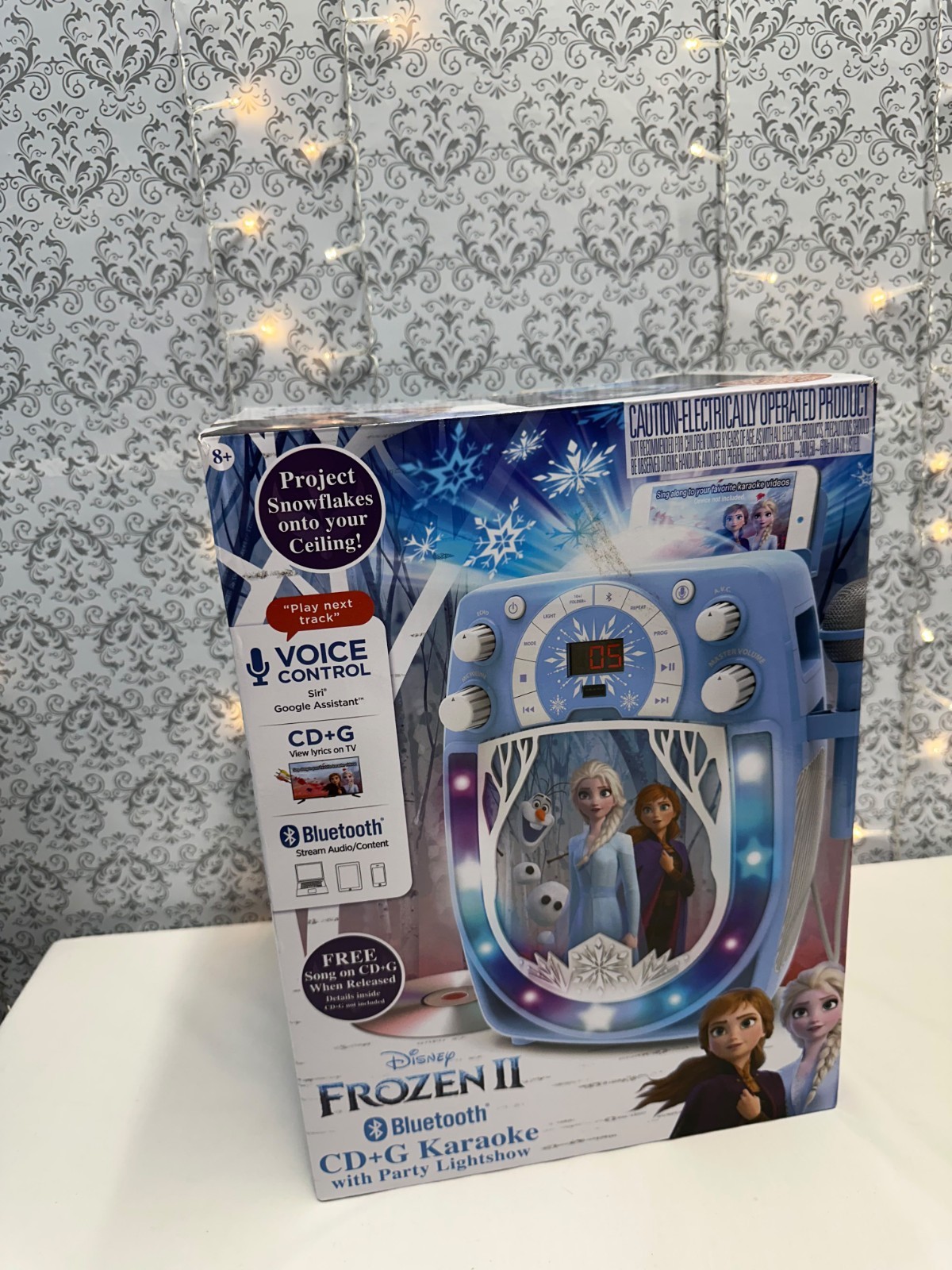 Disnep Frozen 2 Bluetooth Speaker Cd +G Karaoke Wiith Party Light Show