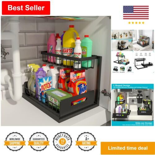 Under Sink Organizers Storage 2 Tier Slide Out Kitchen Cabinet Bathroom Storage