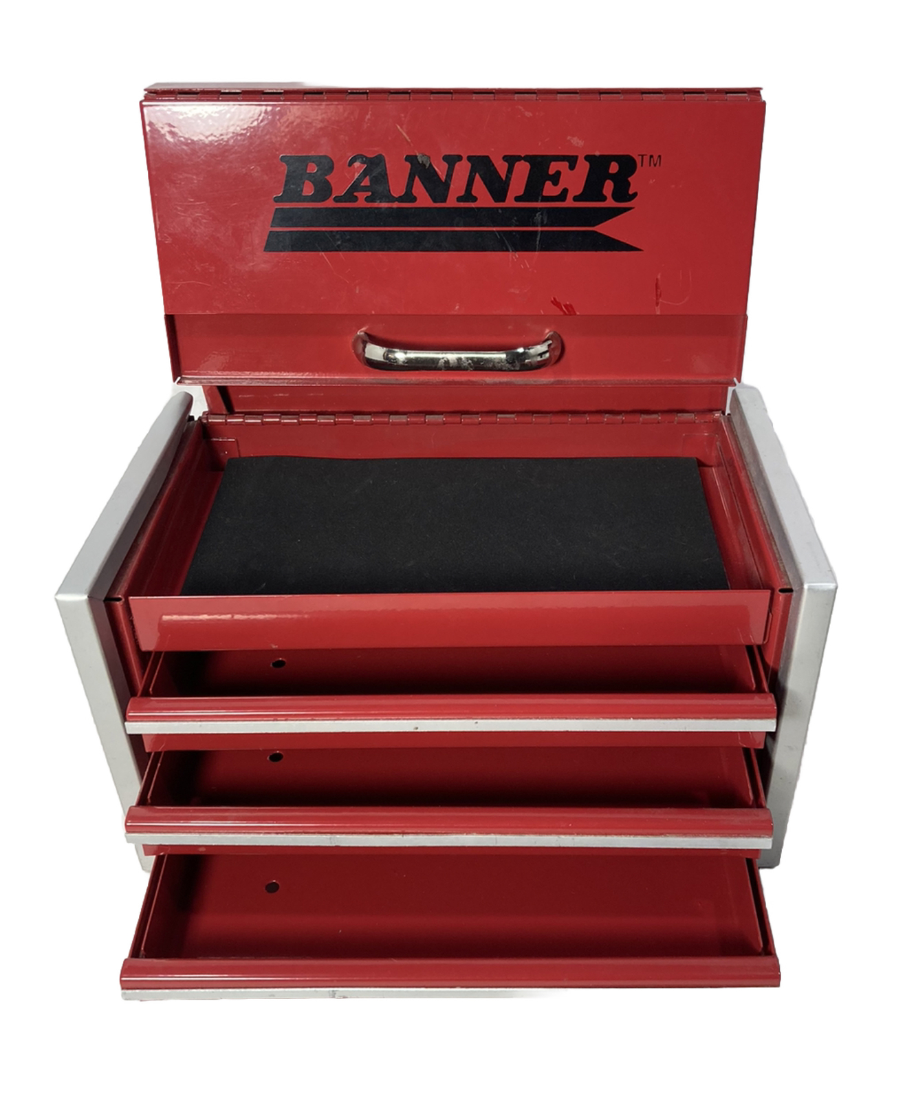 BANNER Mini 3 Drawer All Steel Tool Chest- 8.5”x4.6”x4.6”-Model RC600 in Red