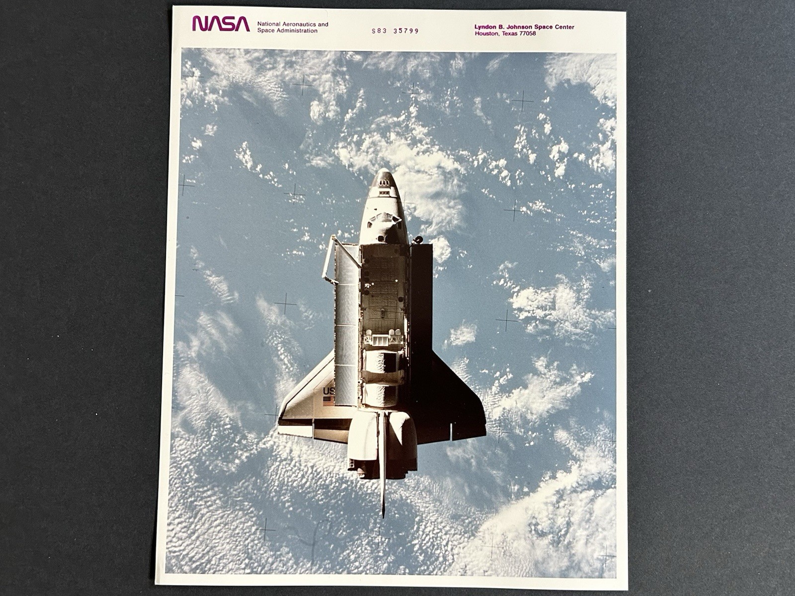 1983 NASA Space Shuttle Challenger STS-7 In Orbit Payload Bay Doors Press Photo