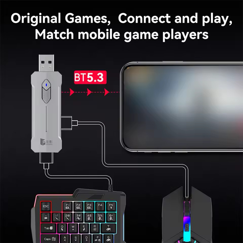 X8 5 in 1 Mobile Game Combo Pack with RGB Mini Gaming Keyboard & Mouse Android