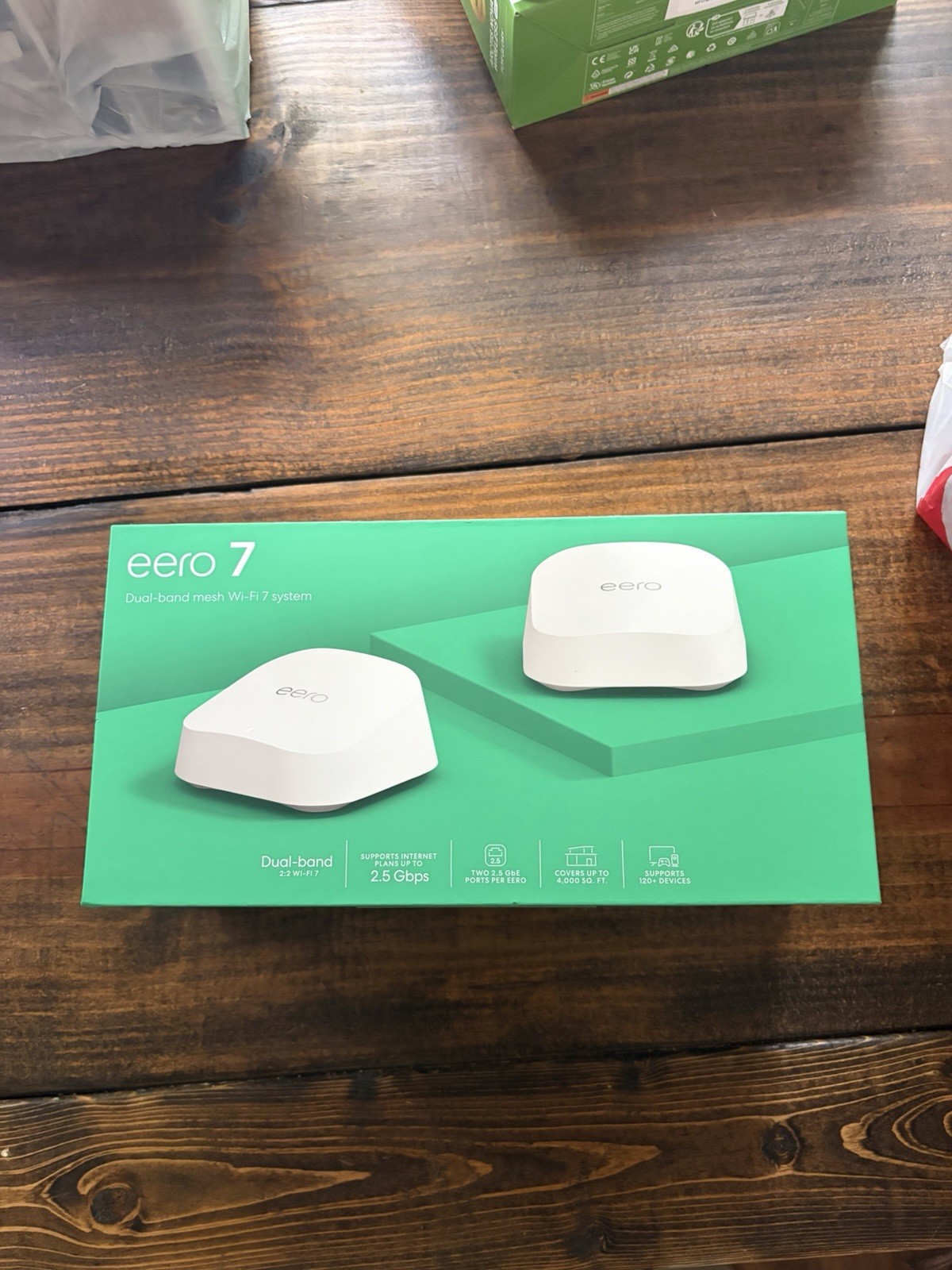 Eero 7 Dual-Band Mesh Wi-Fi 7 System (2-Pack) Extender Up to 2.5Gbps 4,000 sq.ft