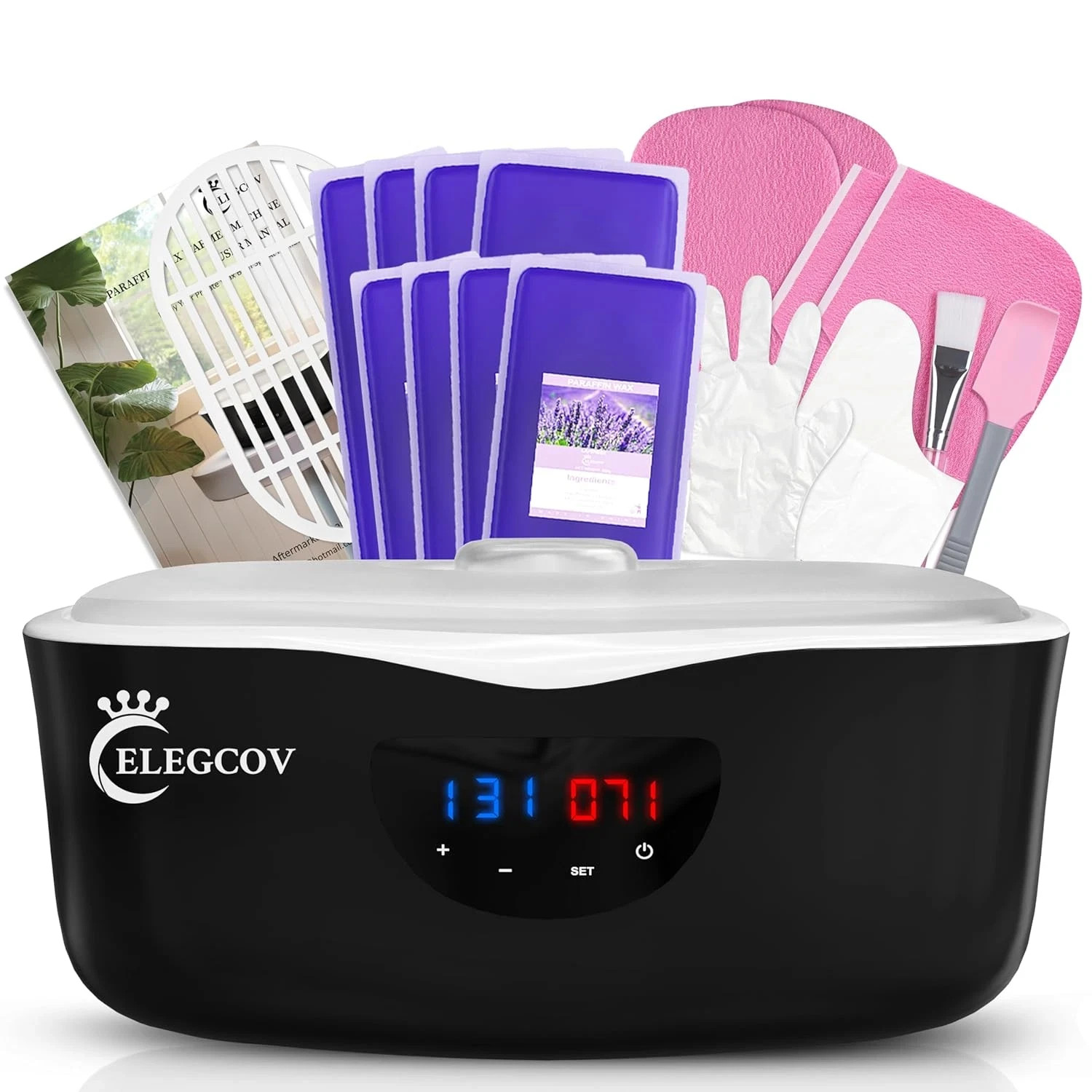 Paraffin Wax Machine for Hand and Feet - ELEGCOV Paraffin Wax Warmer with 8 Pack