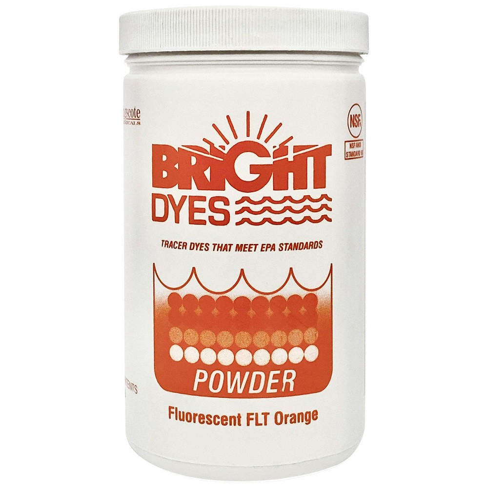 BRIGHT DYES 105006 Dye Tracer Powder,Fl Orange,1 lb 9NP28