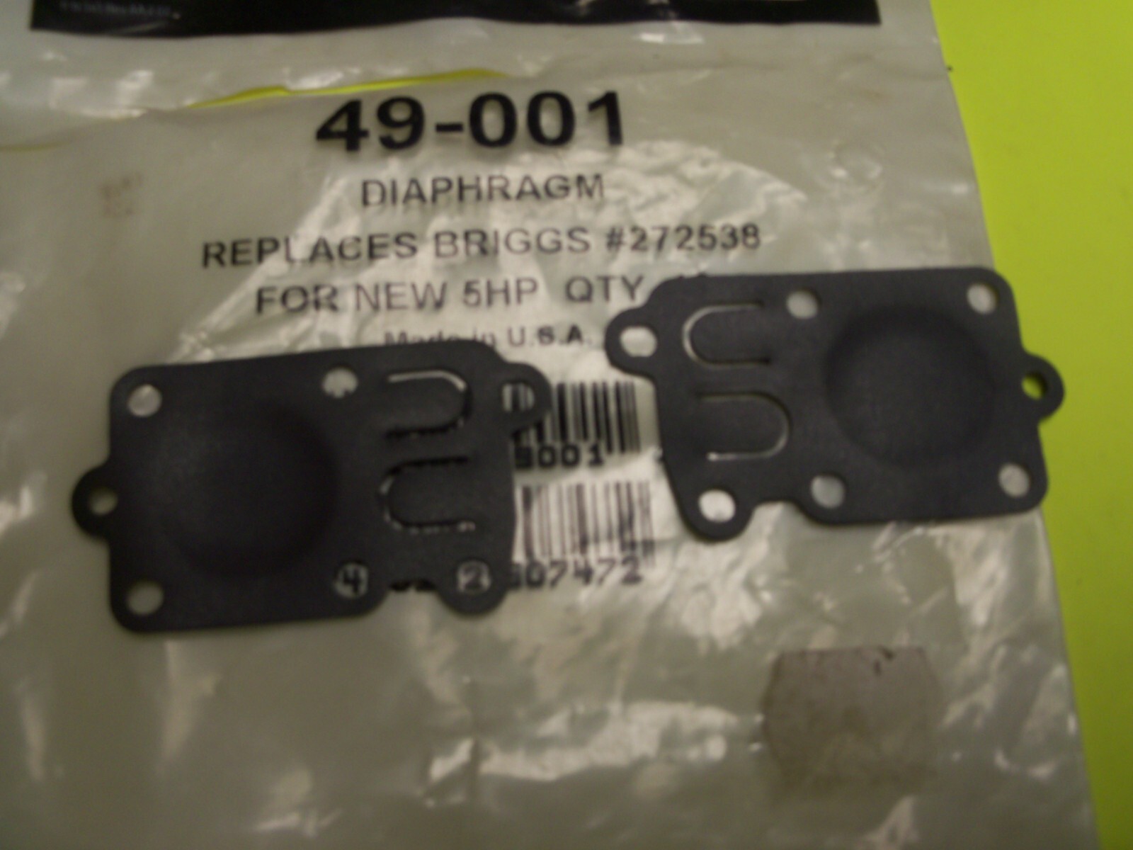 49-001 Oregon Diaphragm Replaces Briggs & Stratton 272538S Pkg of 2 MD40