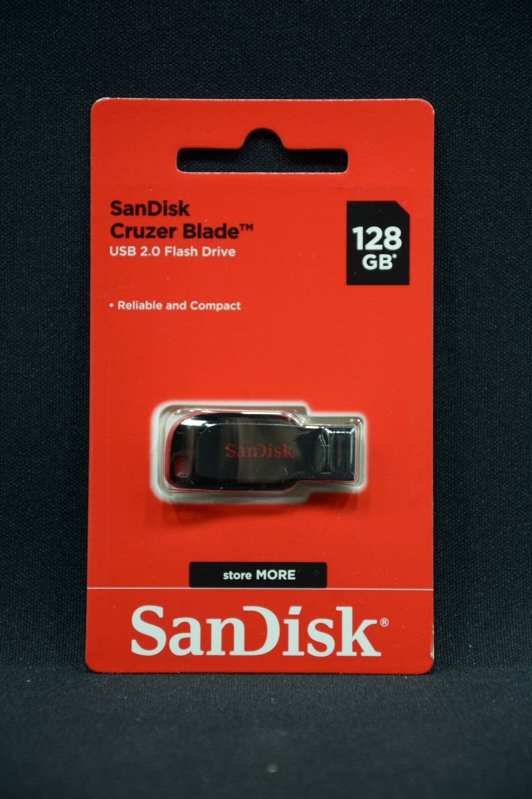 Sandisk Cruzer Blade USB Stick 128 GB Flash Drive Black/Red Brand New OVP