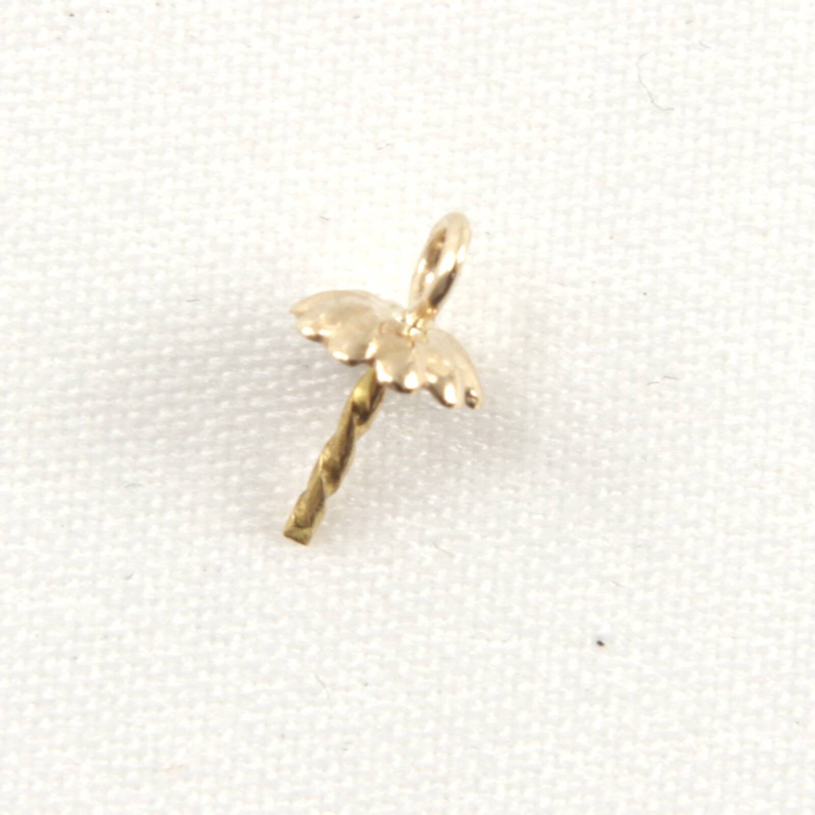 14K Solid Yellow Gold Eye-Pin with 4.5mm Fluled Findings