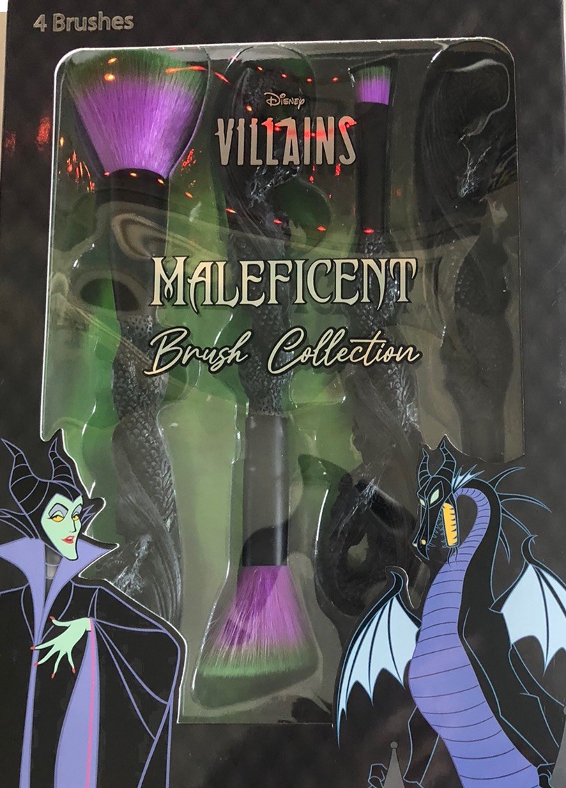 NIB Disney Villains Maleficient 4 Piece Makeup Brush Set Collection