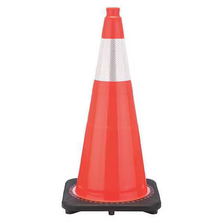 Zoro Select Rs70032ct3m6 Traffic Cone, Pvc, High-Intensity Prismatic, 28 In,