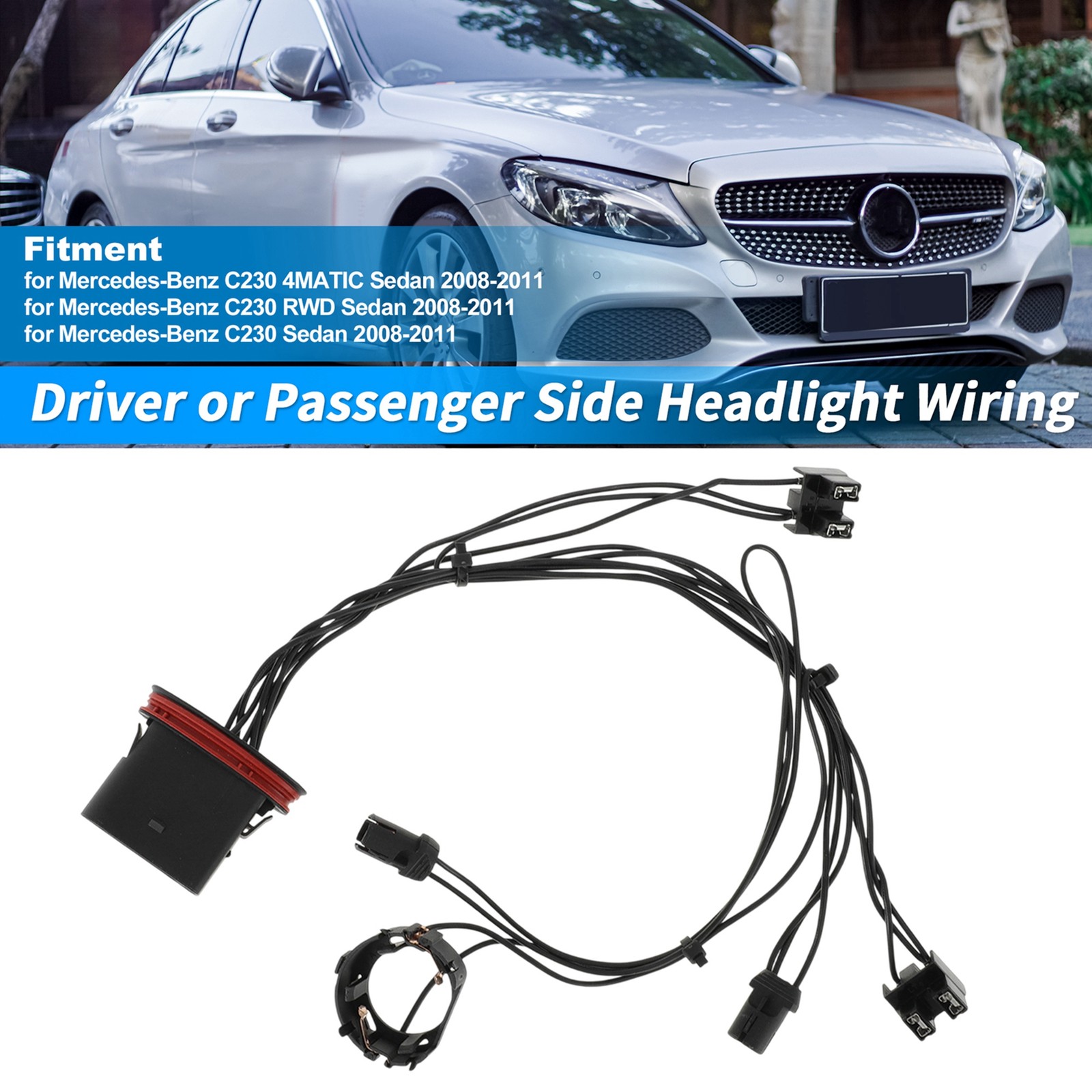 Headlight Wiring Harness for Mercedes-Benz W204 C300 C230 C350 2008-2011