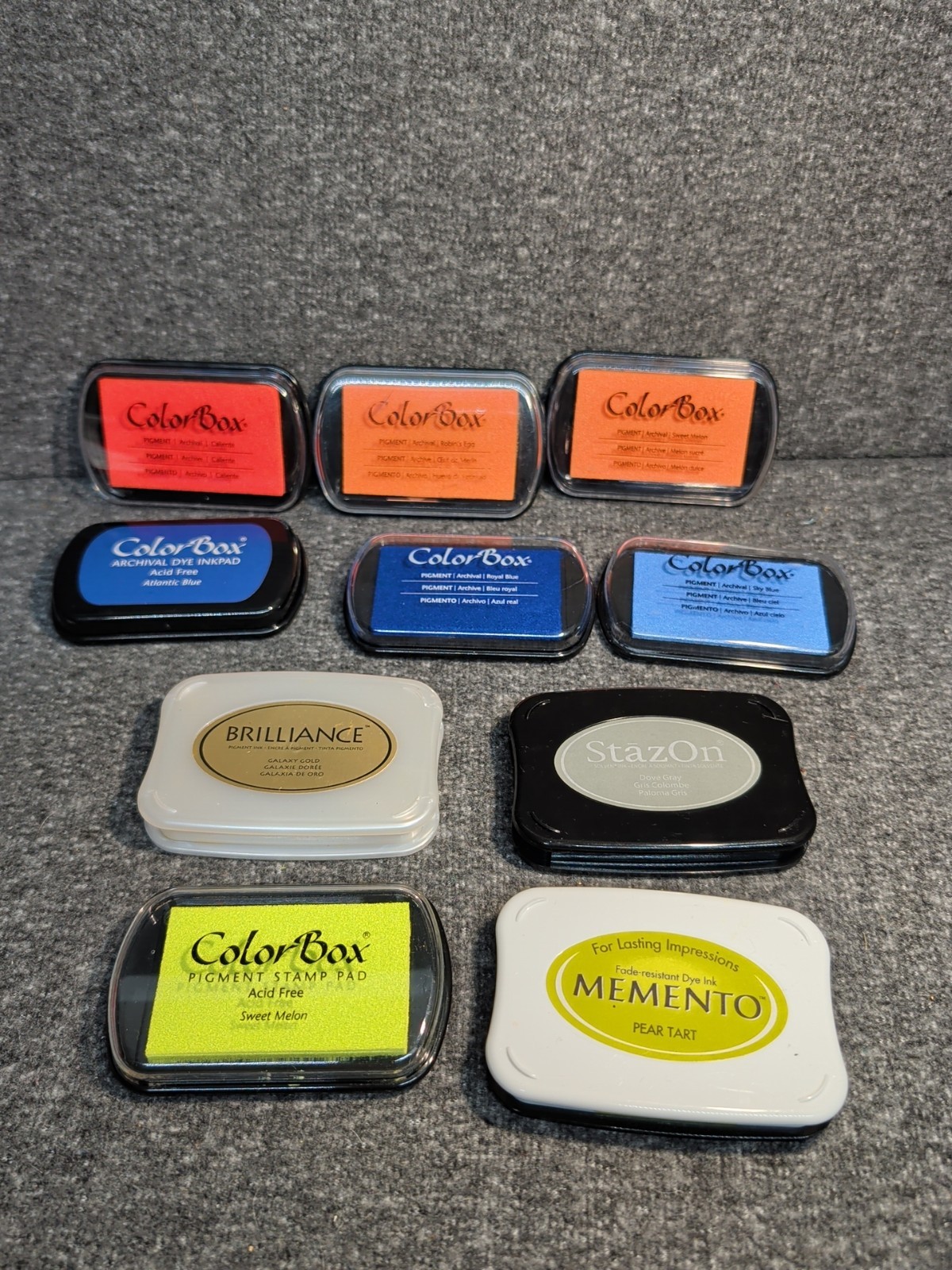 Mixed Lot of 10 Different Stamp Craft DIY Ink Pads Color Box -Brilliance-StazOn-