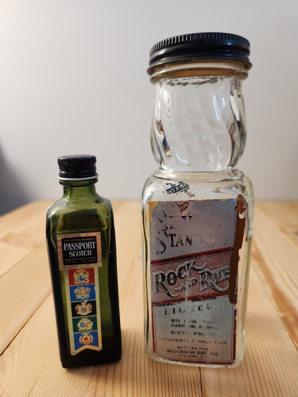 2 Vintage Empty Drink Bottles