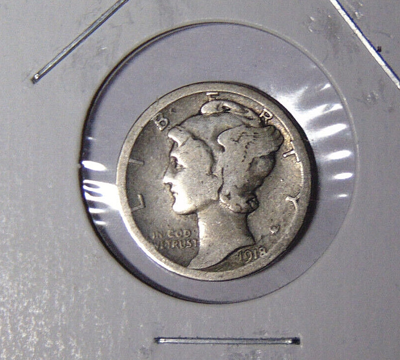 1918-S Mercury Silver Dime Circulated San Francisco Mint (42924)