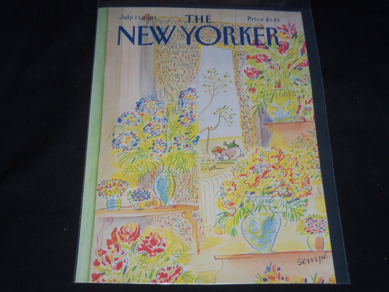1981 JULY 13 NEW YORKER MAGAZINE FRONT COVER ONLY - GREAT ART FOR FRAMING