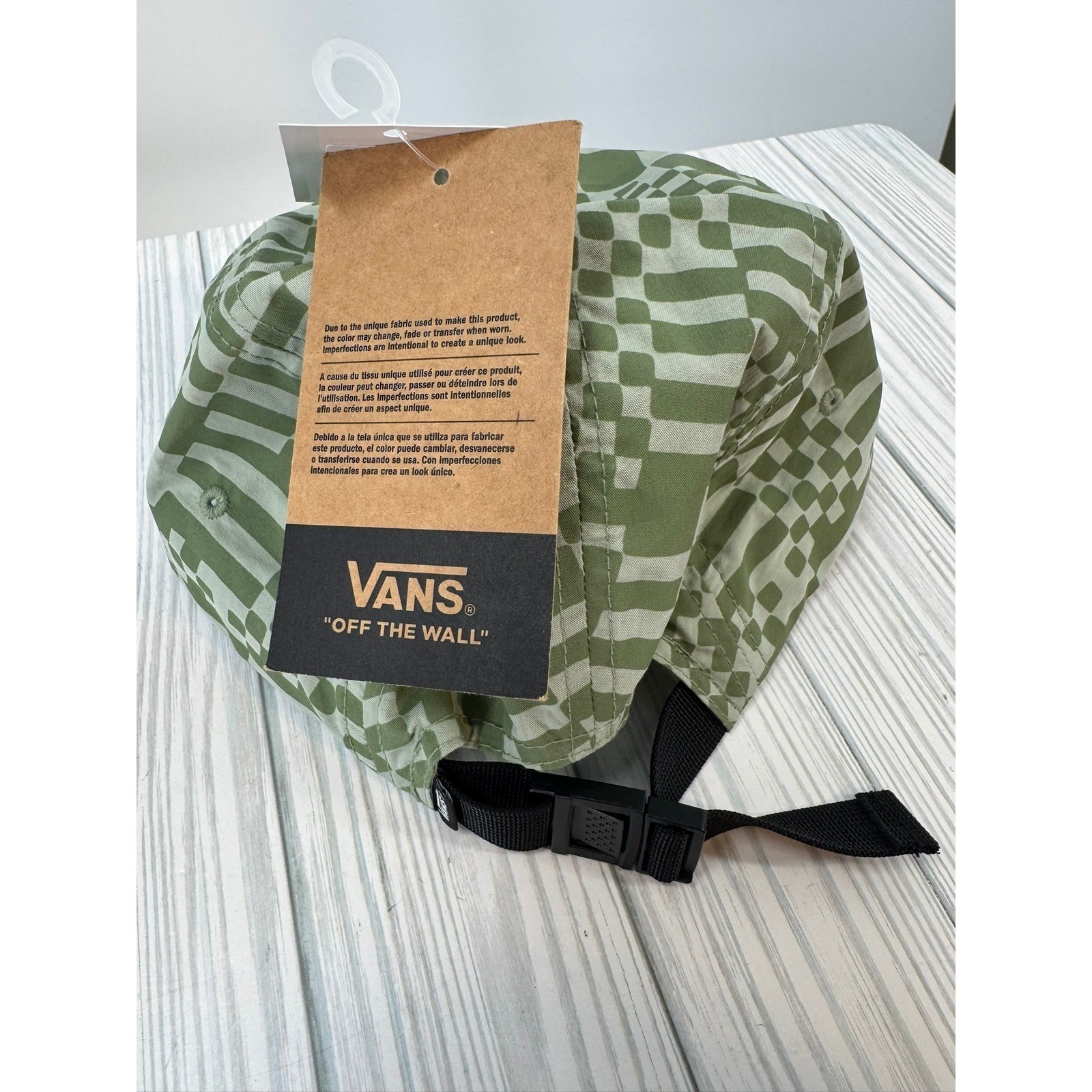 Vans Checkerboard Mash Up 5 Panel Camper Hat Grey Olive Green Nylon Men's OS