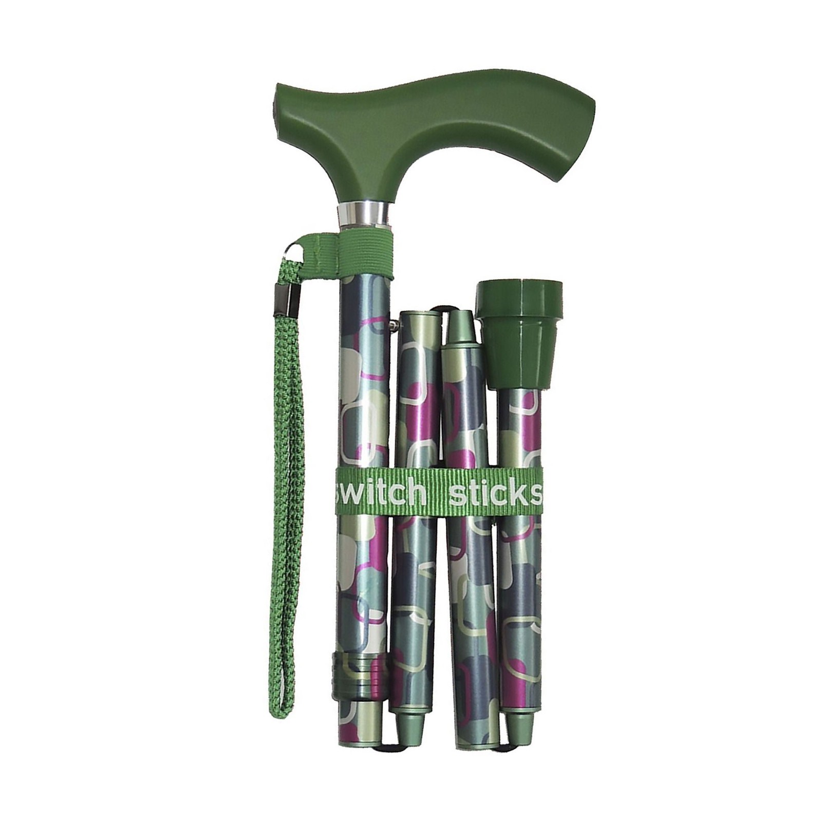 Switch Sticks Vienna Print Aluminum Folding Cane 32 to 37 Inch Height
