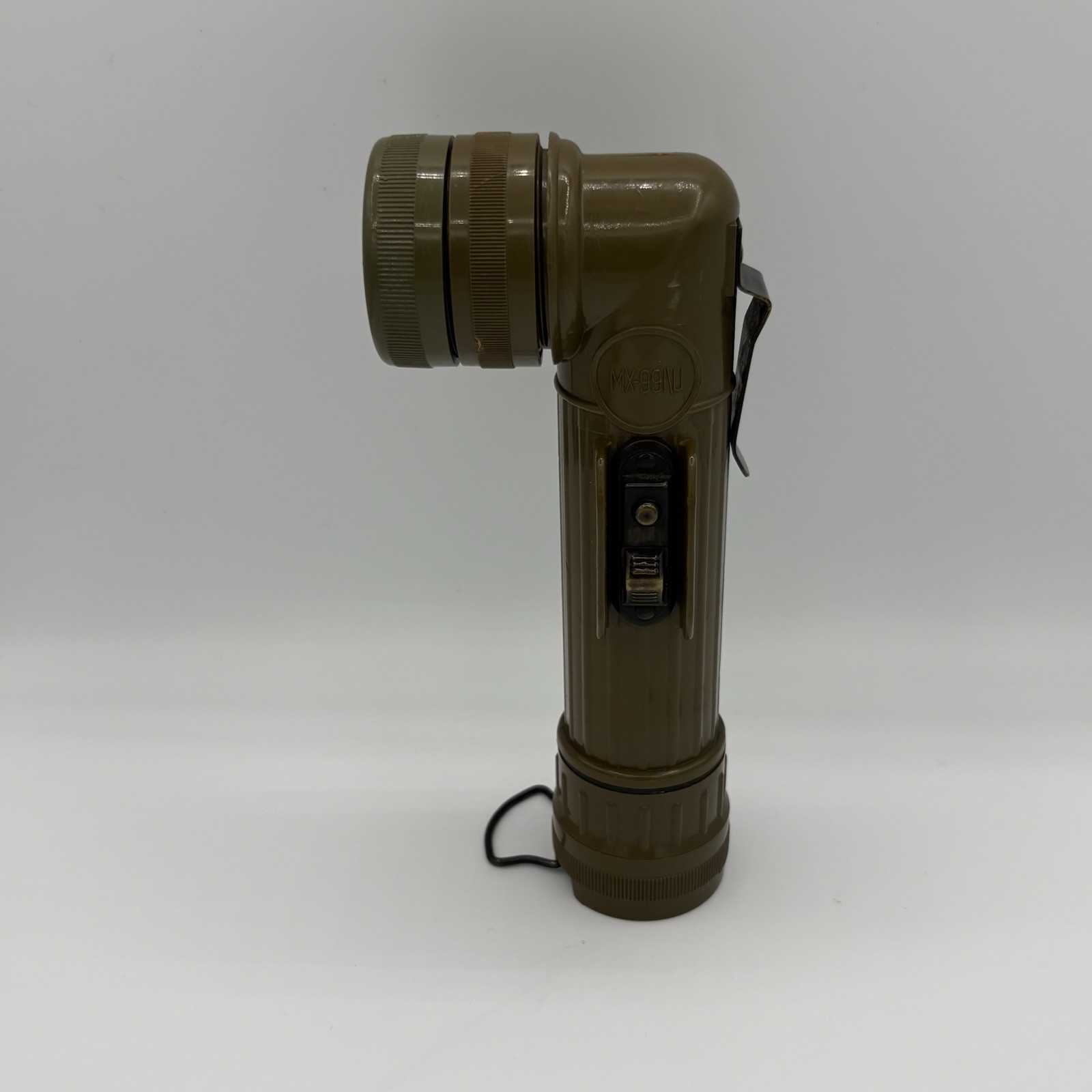 Fulton MX-991/U Vintage US Military Issue Olive Drab Angle Head Flashlight Works