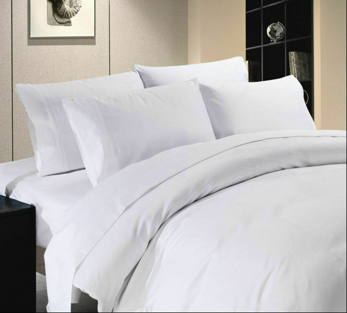 1000 Thread Count Best Bedding Set White Solid Choose US 14 Size Egyptian Cotton