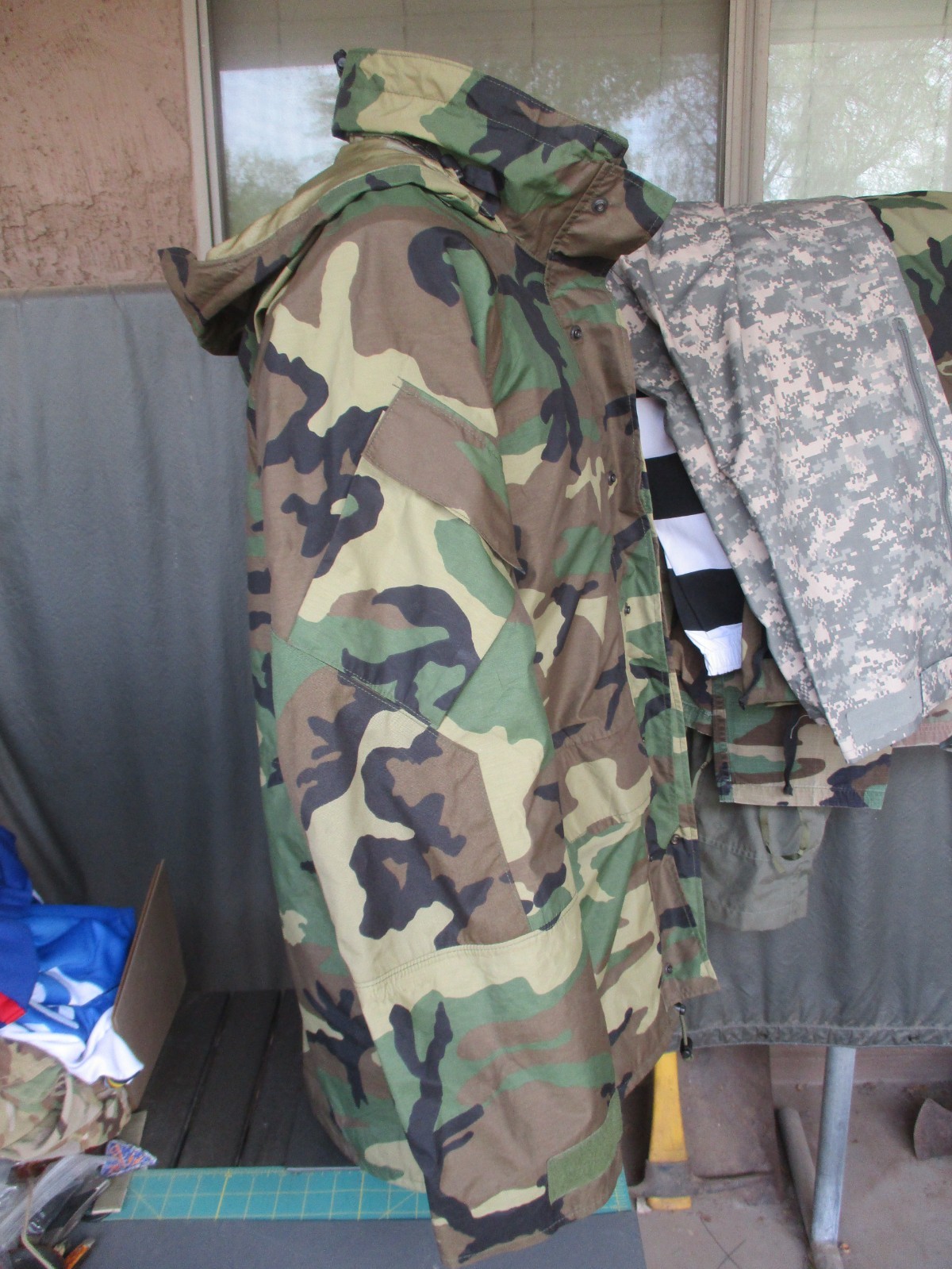 USMC 2nd Pattern Woodland BDU Gore Tex Rain Jacket, ECWCS Parka, MEDIUM LONG