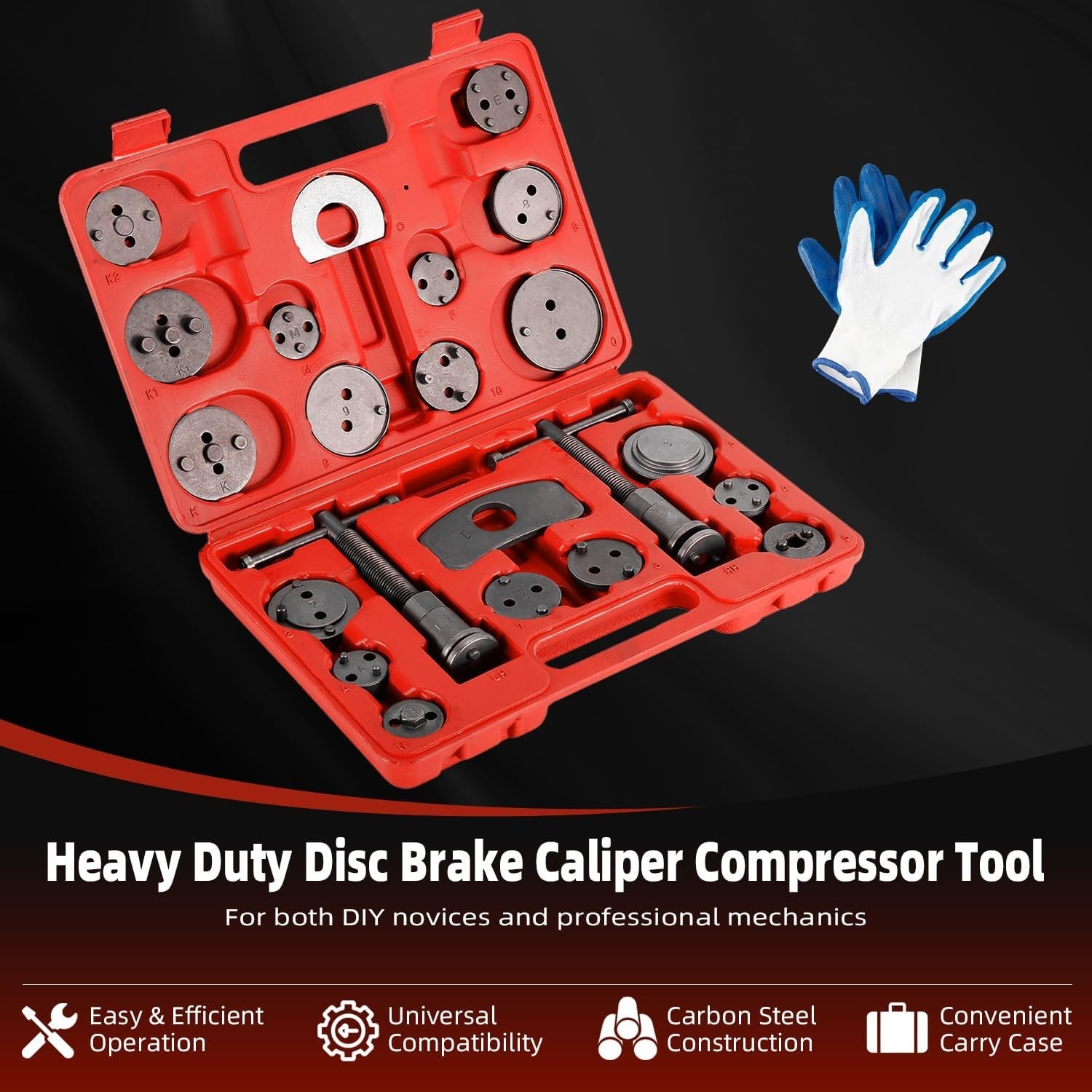 24pc Disc Brake Caliper Compressor Tool Set - Essential for Brake Maintenance