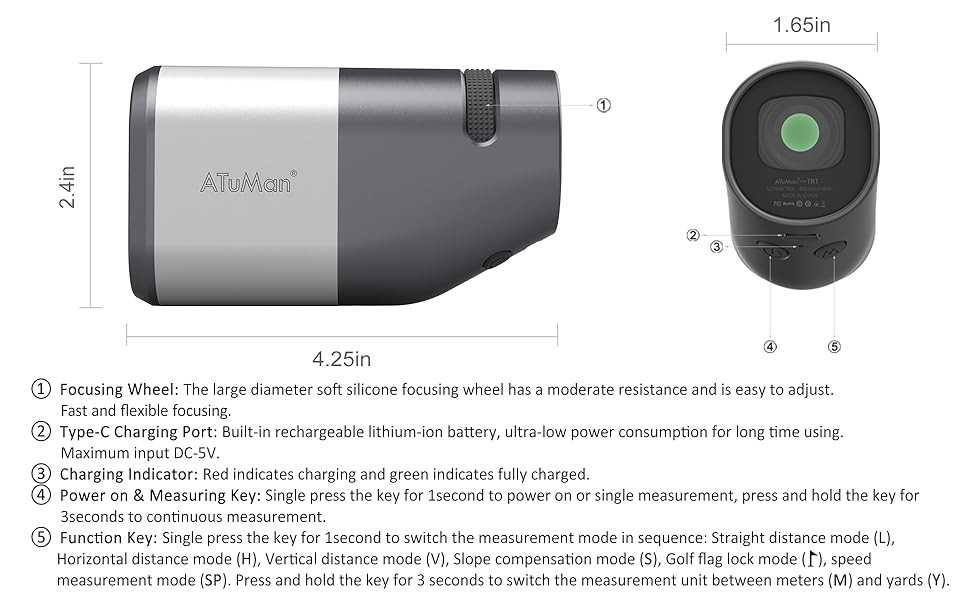 ATuMan - TR1 Golf rangefinder with slope compensation