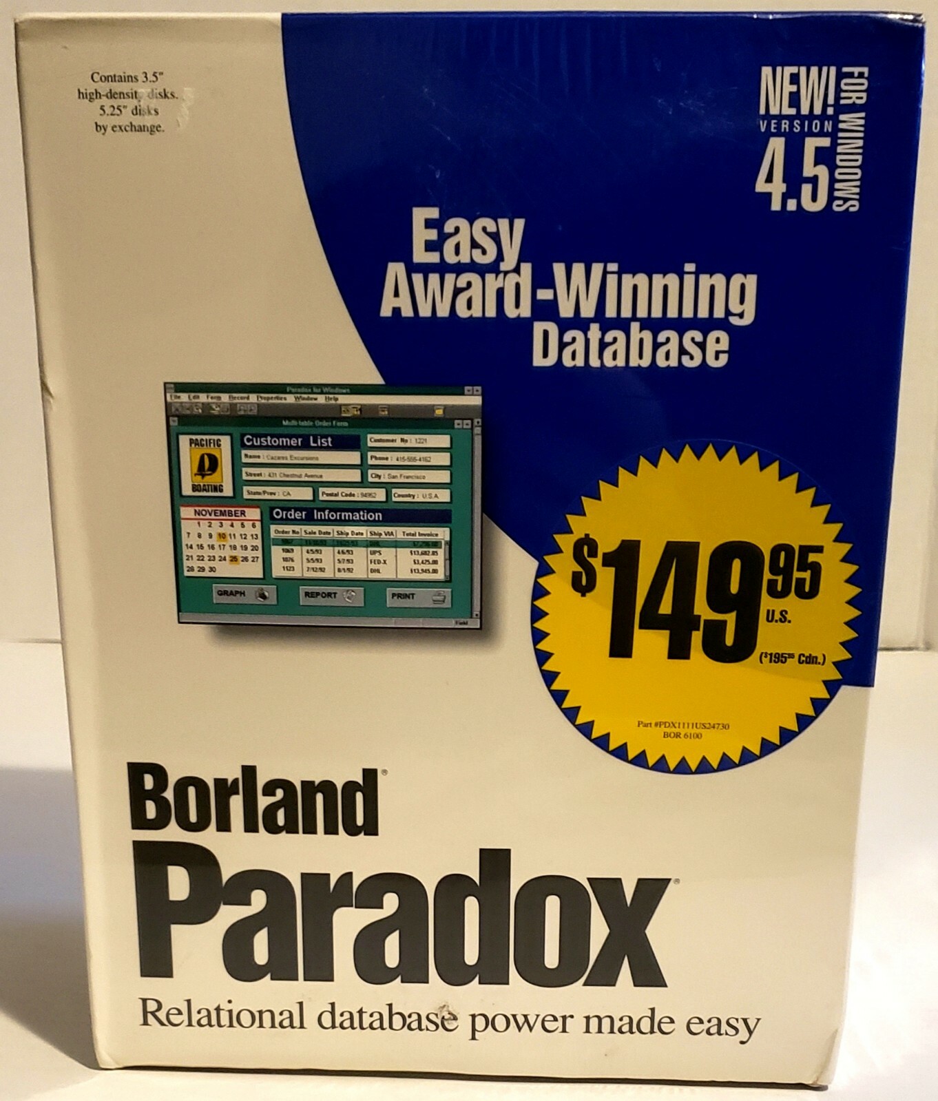 Borland Paradox Version 4.5 New/Sealed HTF