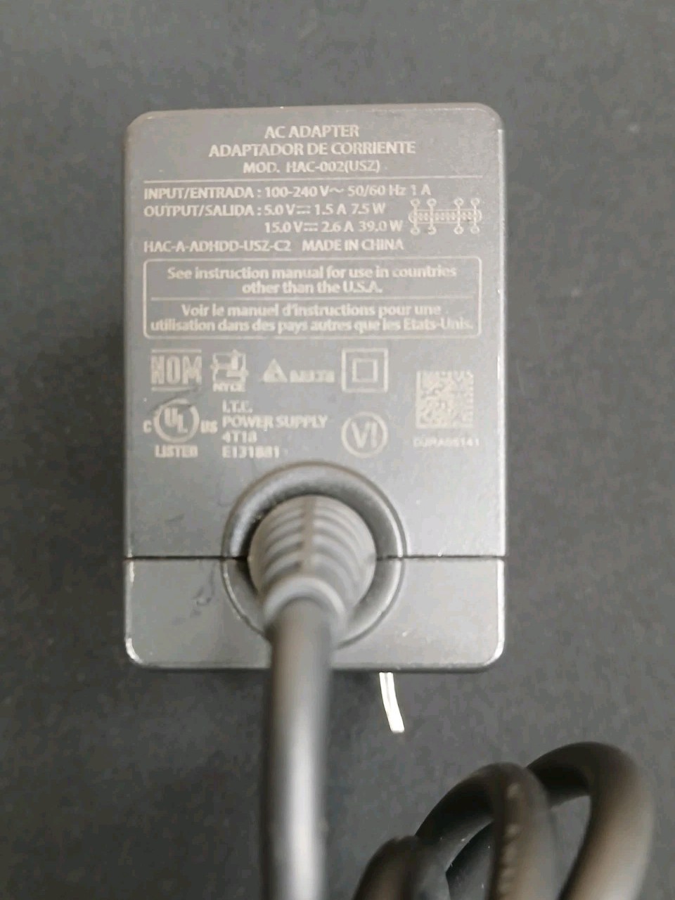 Nintendo Switch Original OEM Power Cable AC Adapter Video Game Cord