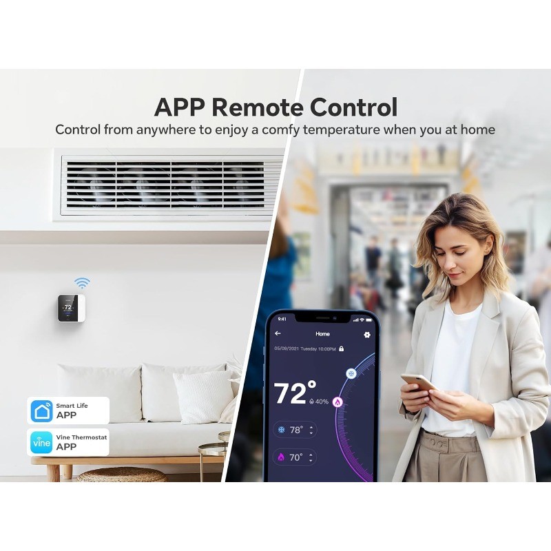 Smart Thermostat for House, WiFi Thermostats for Home Compatible with Alexa