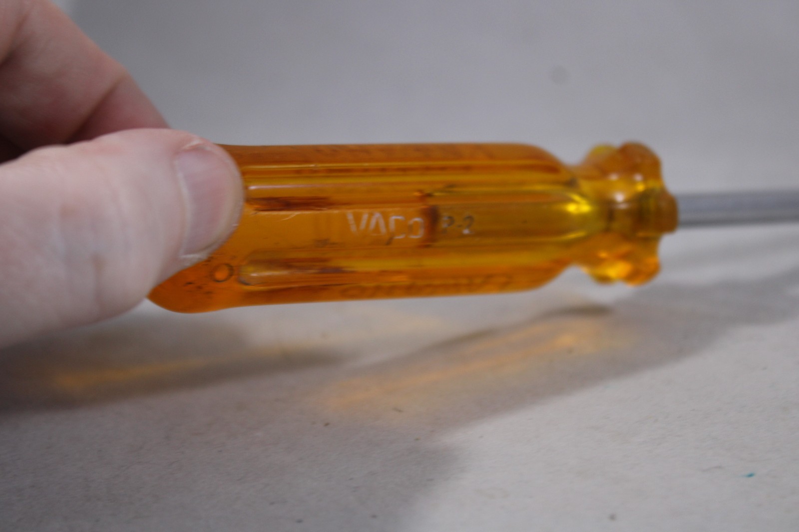 Vaco P-2 Phillips Screwdriver USA Amber Handle