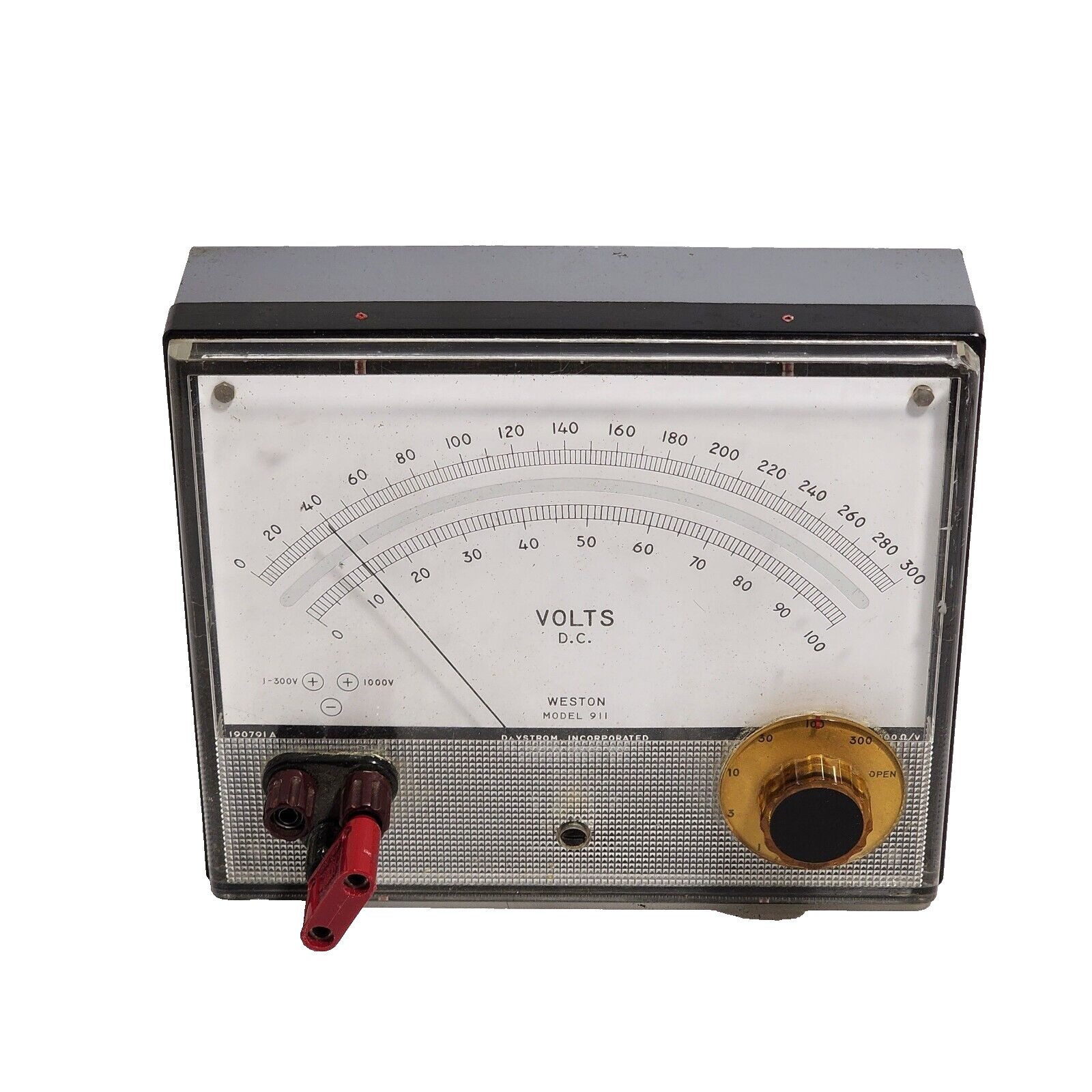Weston Volt Meter Gauge DC 0-300 Model 911 Desk Top used.