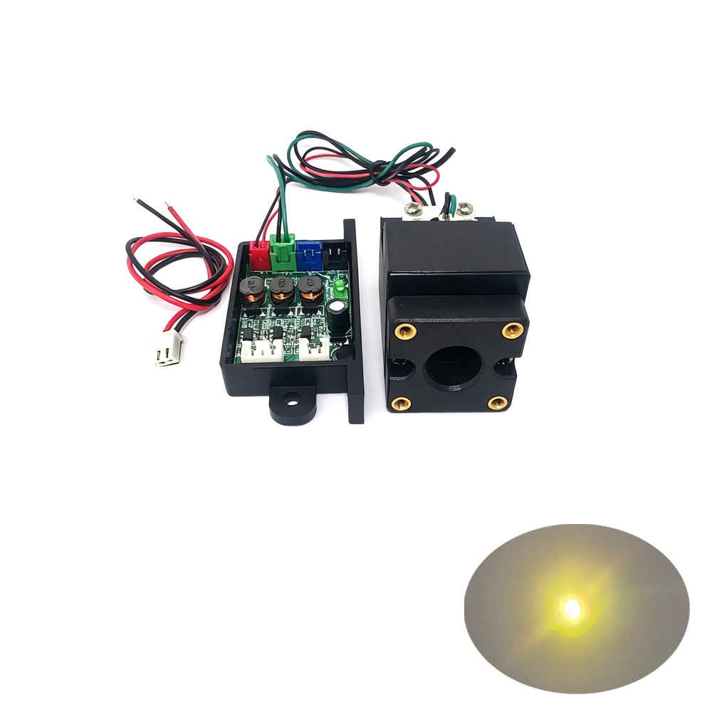200mW Yellow Laser Synthesis Gold Light Source Research Detection Laser Module